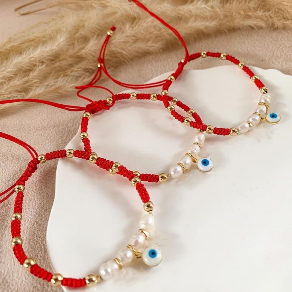 Handmade Braided Red String Evil Eye Bracelets